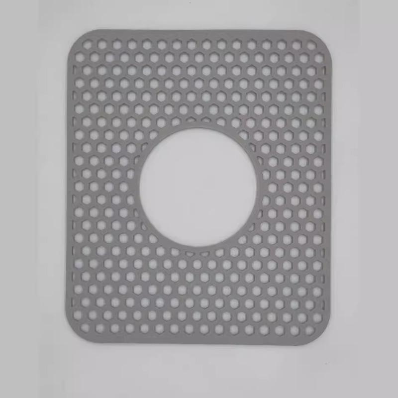 Silicone Hollow Drainage Heat Insulation Mat Square Sink Mat for Kitchen Sink Bottom Anti-scratch Anti-drop