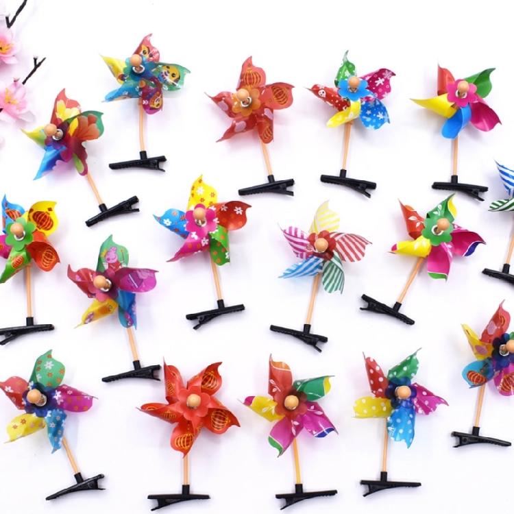 Pack of 24 Colorful Pinwheel Hair Clip Windmills Hair Barrette Hair Decorations
