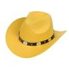 Western Cowboy Top Hat Spring And Autumn New Jazz Hat Big Brim Pentagram Belt Accessories Felt Hat Men And Women