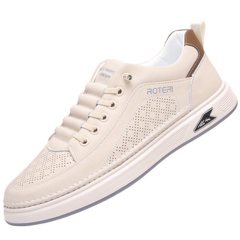 

2025 Spring and Autumn New Soft Leather Sleeve Men s Shoes Soft Surface Soft Sole Trend Daily Casual Leather Shoes Board Shoes 44