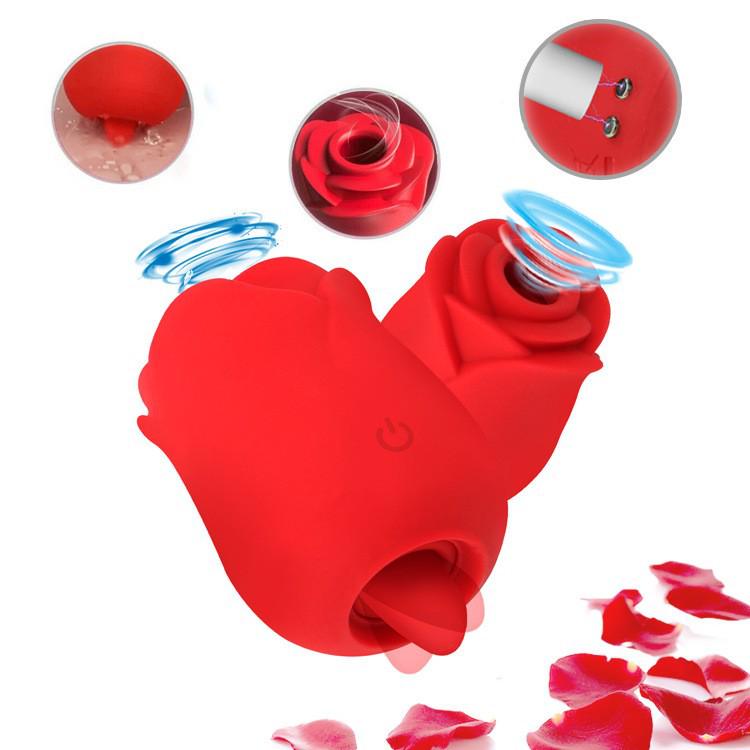 Spring Rose Erotic Tongue Vibrator - Wearable Rose Licking Toy for Women