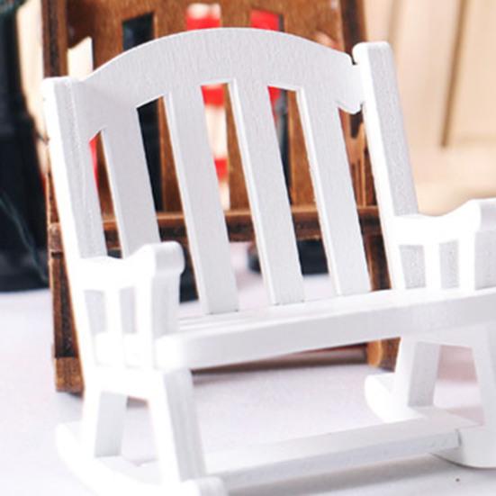 Mini Rocking Chair Retro Creative 1/12 Ratio Dollhouse Swing Rocking Chair for Scene Ornament