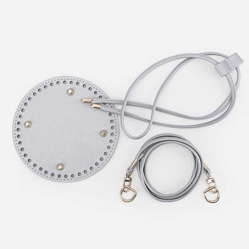 Luggage accessories DIY hand-woven bag bucket bag PU material bag, baseplate drawstring shoulder strap three-piece wholesale