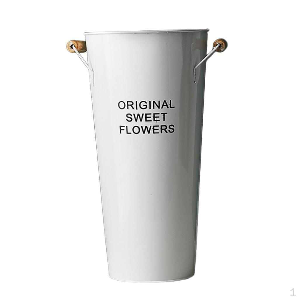 Bucket Shabby Chic Flowerpot Simple Barrels White