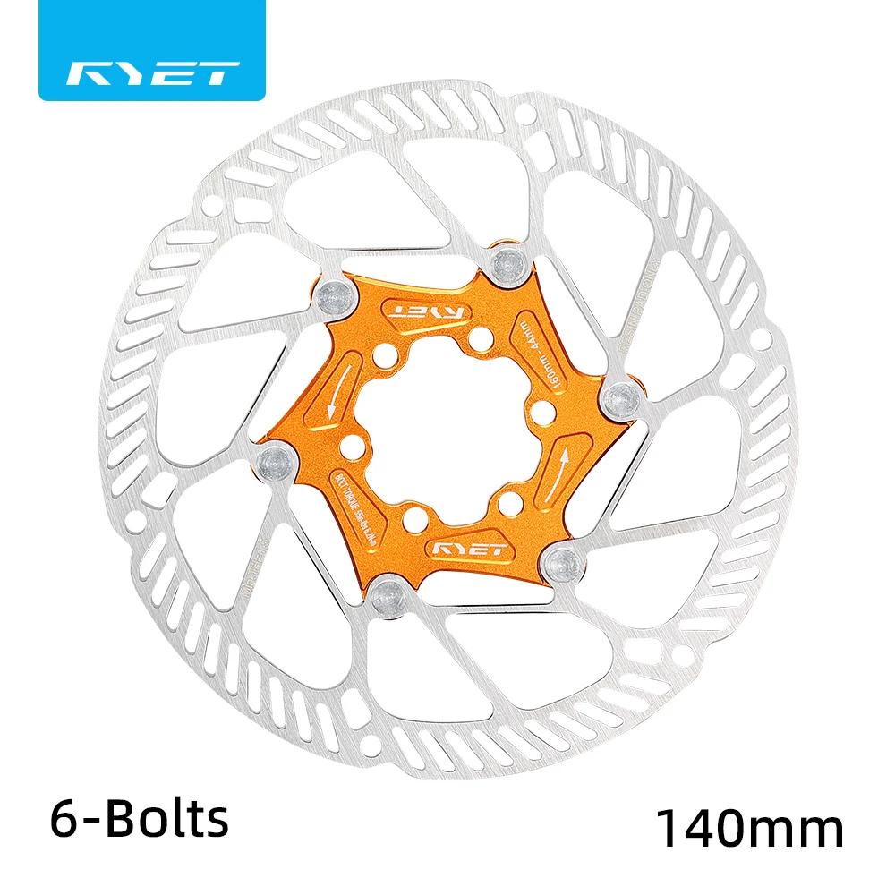 RYET Ultralight Floating Bike Disc Rotor 140mm 160mm - 6 Bolt & Center Lock Stainless Steel for Mountain Road Bicycle Cycling