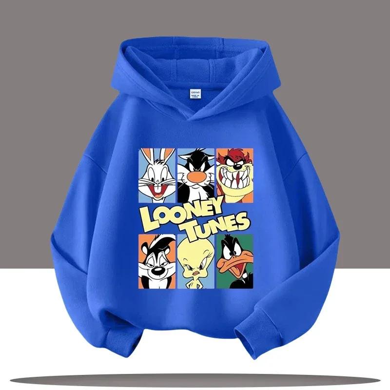 

Children s Autumn and Winter Outdoor Leisure Warm Hooded Sweatshirt Cartoon Cute Bugs Bunny Print Boys and Girls Fashion Hoodie 100
