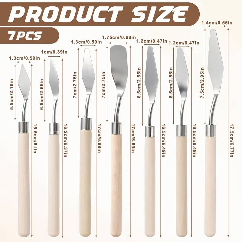 7Pcs Palette Knife,Stainless Steel Spatula Palette Knife Set, Pallet Knife,Painting Knives,Oil Painting Accessories for Oil