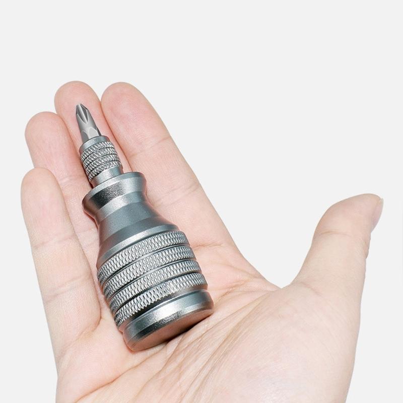 Professioneller 7-in-1 Mini-Schraubendreher Aluminium-Schraubendreher Kreuzschlitz-Schraubendreher-Bit-Kit Tragbare Heimwerkerwerkzeuge