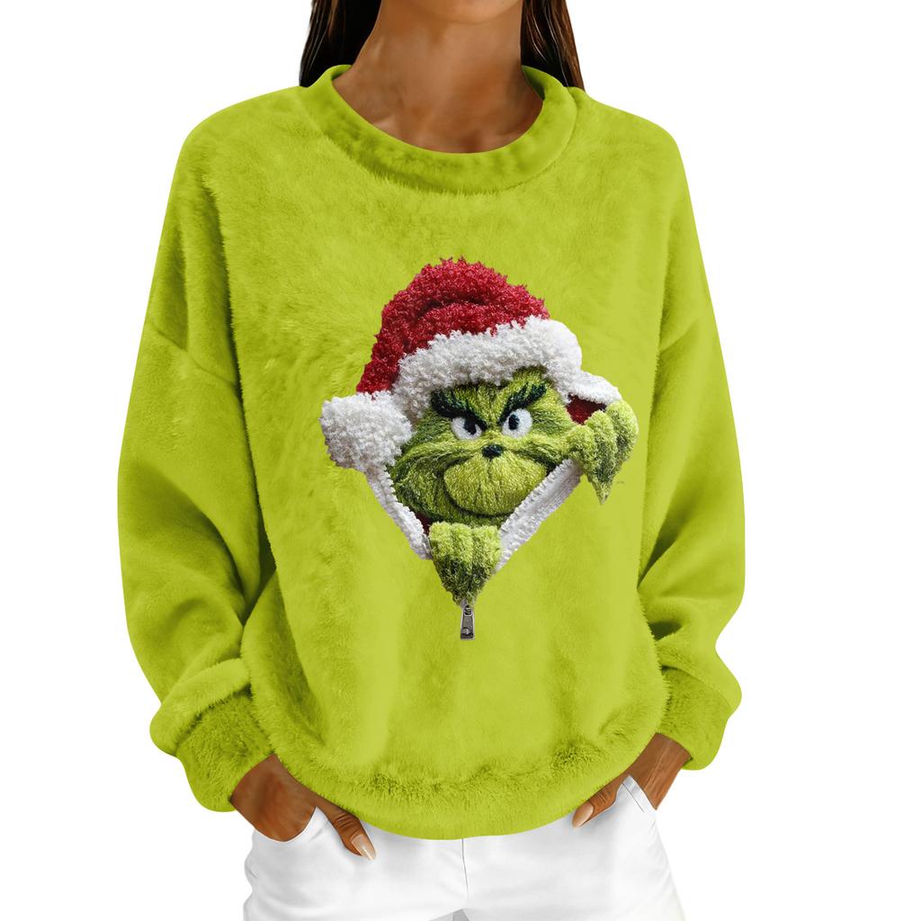 Damen Fleece-Hoodie Langarm Rundhals Lässig Bequem Locker geschnitten Leicht Damen-Hoodie