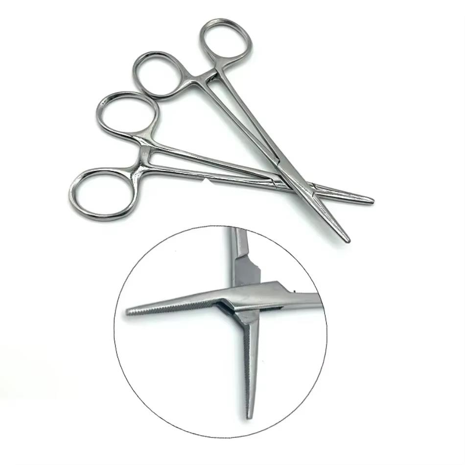 Stainless Steel Hemostatic Forceps Surgical Clips Straight Elbow Large Small Mosquito Clips Complete Set