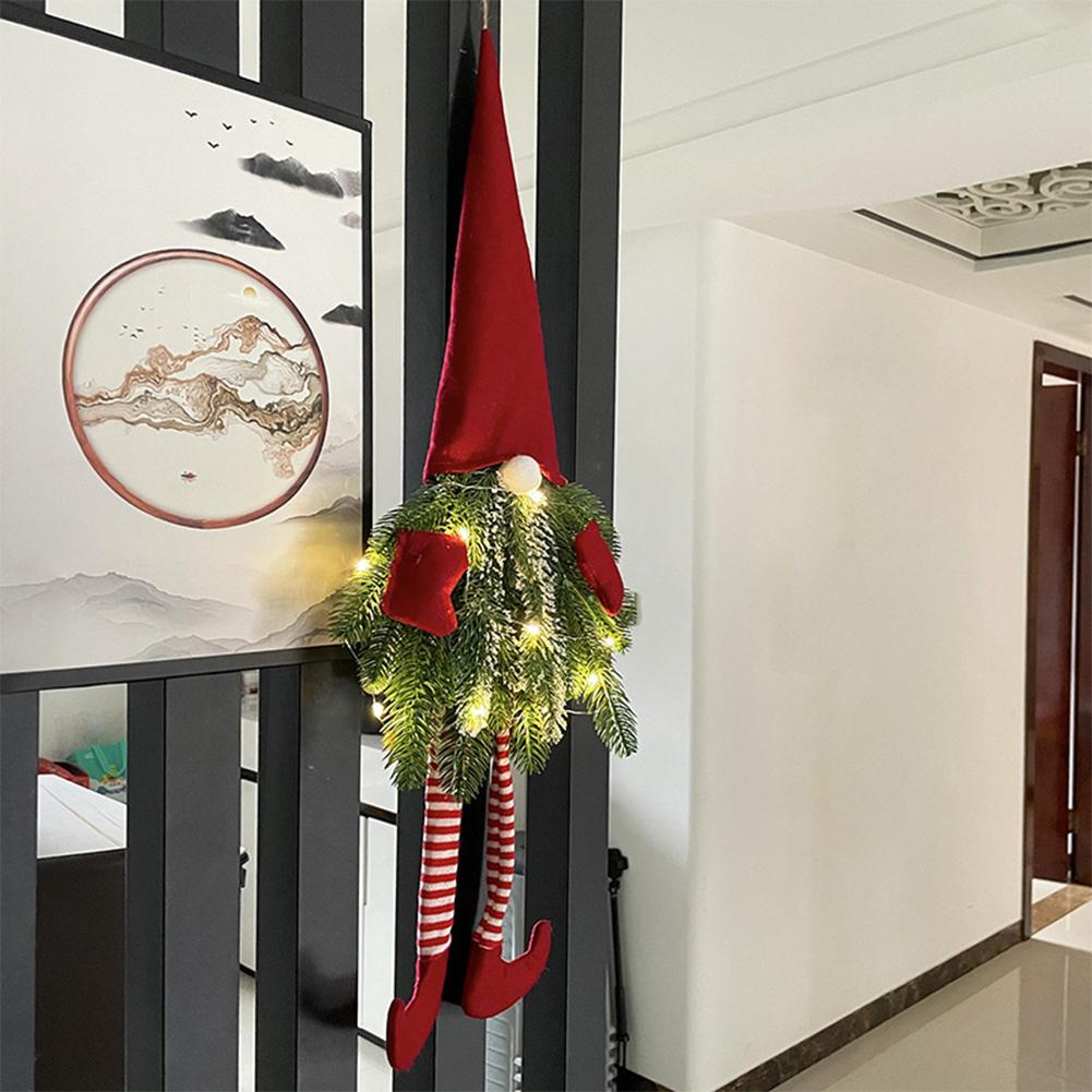 LED Noel Süslemeleri Noel Baba Cüce Kolye Işıklı Yapay Bitki Elf Bebek Süs Karikatür Yüzsüz Yaşlı Adam Bebek Kolye