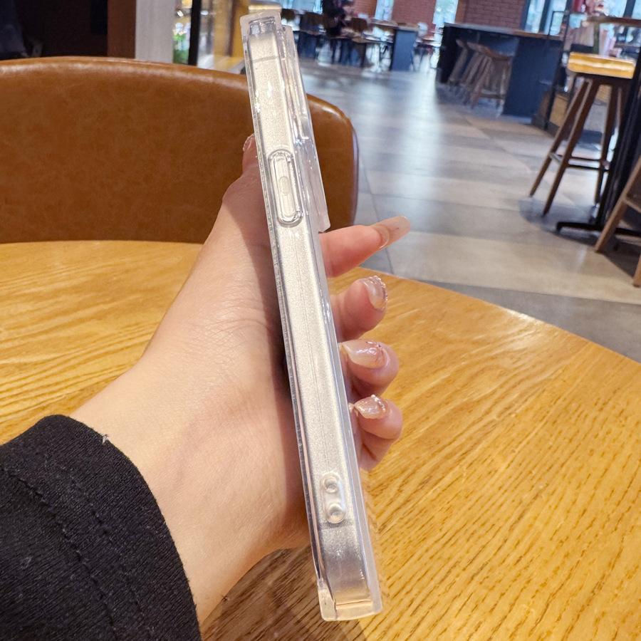 Simple and Creative Cute Fish Cat Claw 14 Plus 13 Pro Max 12 11 Rectangular Right Angled Straight Edge 15 Transparent Phone Case for Iphone 16 Promax