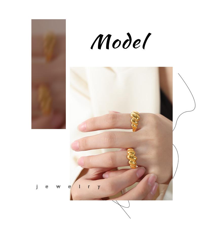18k Gold Geometric Open Knuckle Ring - Non-Fading Retro Design for Couples