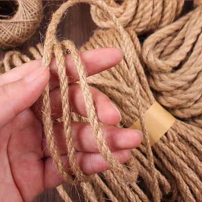 Natural Jute Twine Long Twine String Gift Wrapping Cord for Crafts Packaging Gardening Cat Scratching Climbing Post Decorations