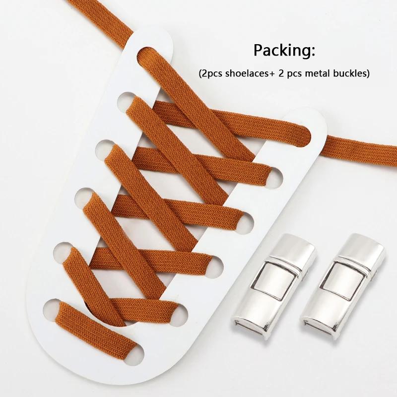 1 Paar Geen Strik Schoenveters voor Sneakers Kleur Elastische Schoenveters Plat Kinderen en Volwassenen Eenvoudig te Installeren Luie Schoenveters Casual