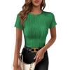 2025 Summer European & American Solid Color Slim Fit Round Neck Short Sleeve T-Shirt