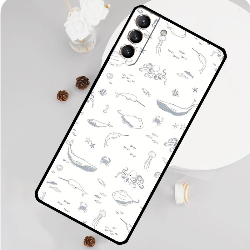 Baby Whale Phone Case For Samsung Galaxy S24 S26 Ultra S20 S21 S22 S23 S25 Plus S10 S25 FE Funda Cover