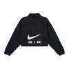 Nike Solid Color Square Neck Long Sleeve Jacket Women Jackets Black FB8078-010