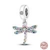Charms Beads 925 Sterling Copper Pink Butterfly Luminous Firefly Chameleon Heart Charm Fit Original Bracelet DIY Holiday Zircon