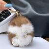 8cm Süßer Mini-Hamster Anhänger Schlüsselanhänger Kinder Luxus Echter Nerz Pelz Puppe Spielzeug Tasche Auto Schlüssel Anhänger Schmuckstück Schlüsselanhänger Anhänger Geschenke