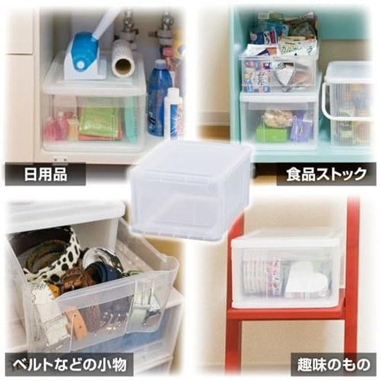 Tenma transparent simple accessory storage case made Japan Plexy stackable box drawer clear color all size SS dimensions 24cm width 32cm depth 15cm