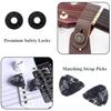Vintage Woven Guitar Strap for Acoustic and Electric Guitars 2 Free Rubber Strap 2 Free Guitar Picks Rose [Jasenna] + Locks, (1-3D Black)