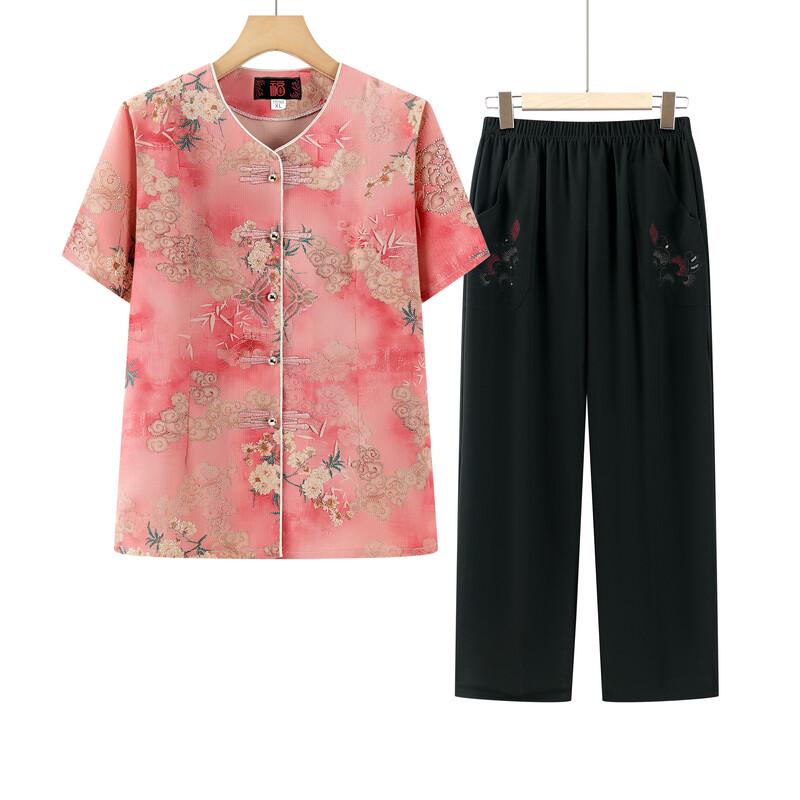 Women's New Chinese Style Summer Short Sleeve Two-Piece Set