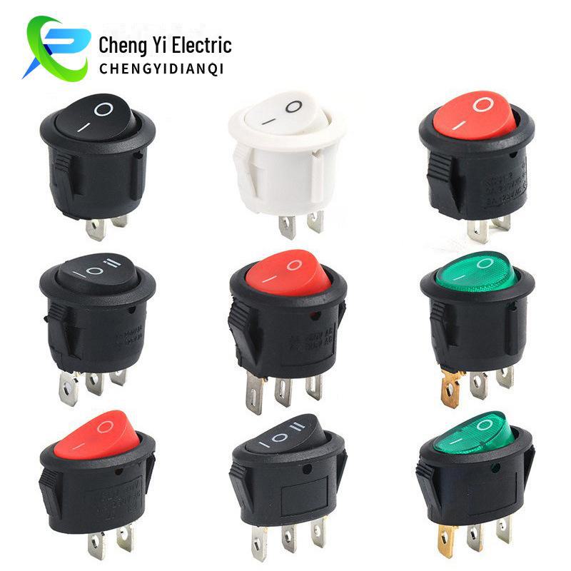 

Круглий перекидний перемикач із підсвічуванням KCD15 - водонепроникний, овальний, 3-ножний перемикач 2-pin 2-speed 15MM червоний