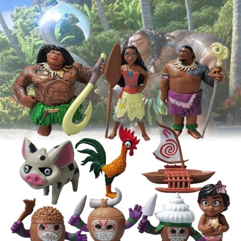 Figurine Moana 10pcs Anime Statuary Cake Ornament Christmas Gifts Garnish Toys