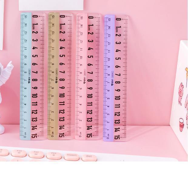 15cm Warm Color Cartoon Transparent Plastic Ruler – Primary School Student Stationery 15cm