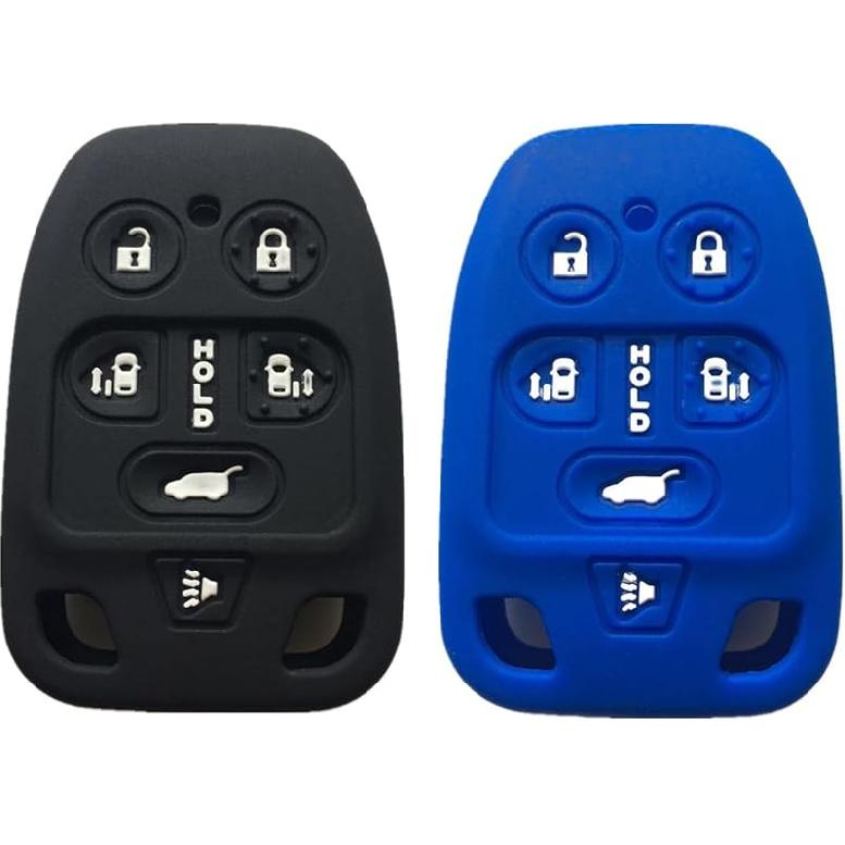 Key Fob Cover for Honda Odyssey: 2Pcs 6 Buttons Silicone Car Key Case Protector Fit for 2011 2012 2013 Honda Odyssey N5F-A04TAA 3248A-A04TAA | Black