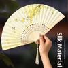 Vintage Style Folding Fan Tassel Elegent Female Fan Classical Dance Fan  Home Decoration