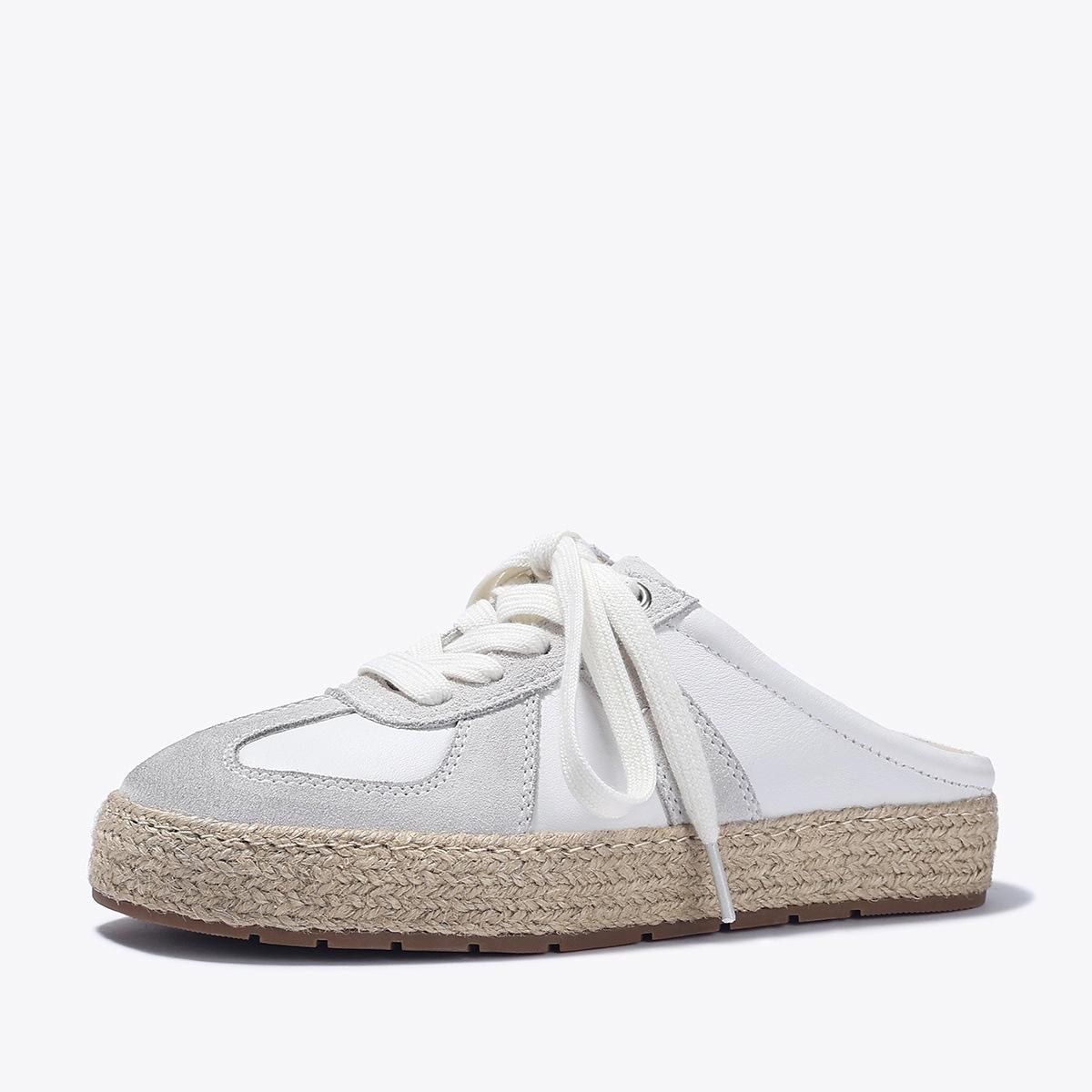 

Слипоны на толстой подошве с закрытым носком, немецкие тренировочные полутапочки, женская уличная обувь, новинка 2025, ленивые тапочки без задника на одной педали, тапочки-рыбаки 35