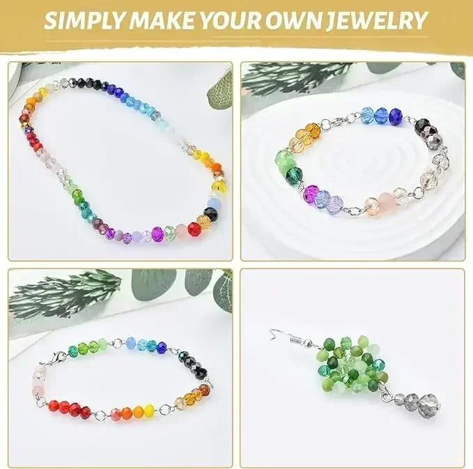 50pcs Translucent Czech Crystal Glass Bead Faceted Colorful Spacer Bead for Jewelry Making DIY Bracelet Necklace Accessories