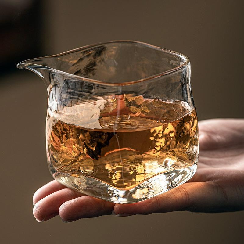 Glass Fair Cup Heat Resistant Handmade Hammer Tea Dispenser Chahai Home Decoration Kungfu Teacup Ceremony Teaware Accessories