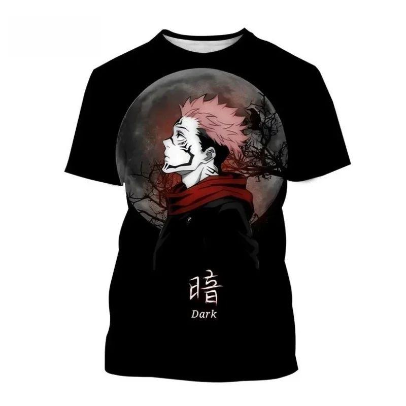 2026 Nové Dětské 3D Tričko s Potiskem Kresleného Filmu Jujutsu Kaisen, Kulatý Výstřih, Krátký Rukáv, Sportovní Top, Tričko s Motivem Anime Dárek