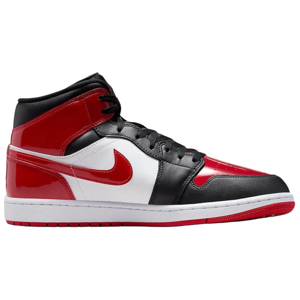 Air Jordan 1 Mid Patent Bred Toe Pánské tenisky Černá Varsity-Červená Bílá HV4091-006