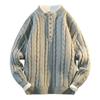 Men's Trendy Two-Piece Look Cable Knit Pullover Sweater - Long Sleeve, Solid Color for Autumn