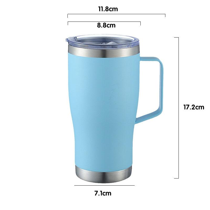 20oz Stainless Steel Double Walled Tumbler With Lid And Handle Travel Mug Colourful Tumbler Double Wall Vacuum