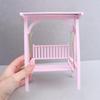 1Pcs Mini Furniture Wooden Crafts Storage Cabinet Bookcase 1: 12 Dollhouse Miniature Porch Swing Garden Decor Accessories