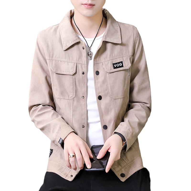 Men's Korean Style Suede Slim-fit Single-breasted Jacket for Spring/Autumn Fashion