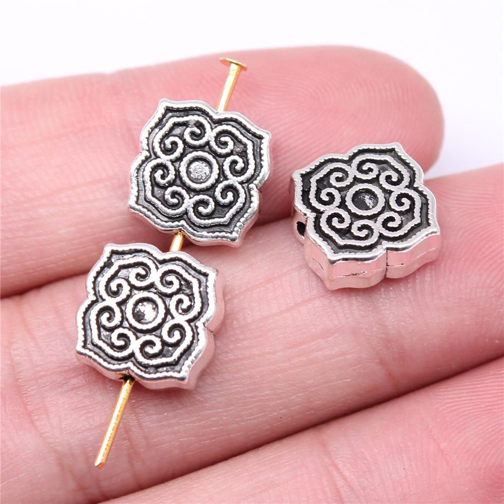 10pcs Metal Alloy Bead For Jewelry Making Antique Silver Color Carved Beads DIY Crafts Making Findings Handmade Tibetan Jewelry