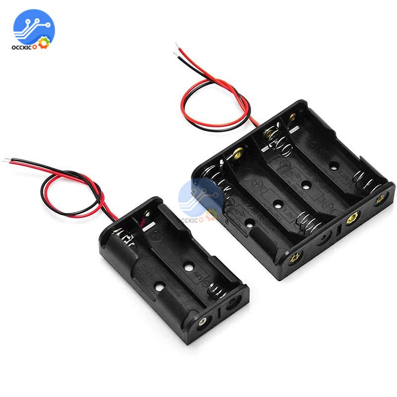 1X 2X 3X 4X 18650 Battery Holder ABS Power Bank Cases 1 2 3 4 Slot Way Battery Storage Box Container With Wire