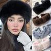 Autumn and Winter Plush Headband Imitation Fox Hair Topless Hat Thermal Hair Accessories Wide Edge Elastic Ear Protection Imitation Fur Headband