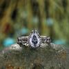 European and American new fashionable water drop-shaped zircon inlaid with personalized versatile women's ring