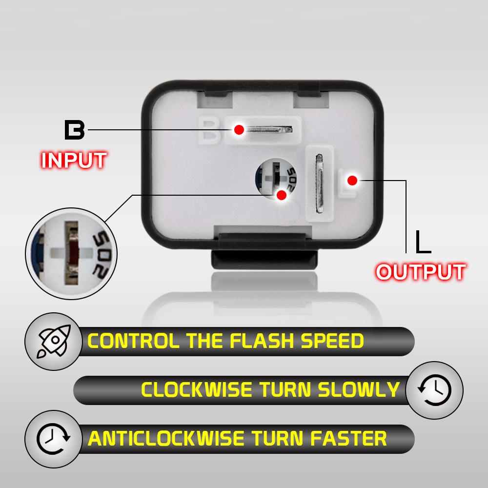 12V 2 Pin LED Indicator Flasher Relay Adjustable Frequency Relay Turn Signal Light Blinker Indicator Motorcycle Accessories
