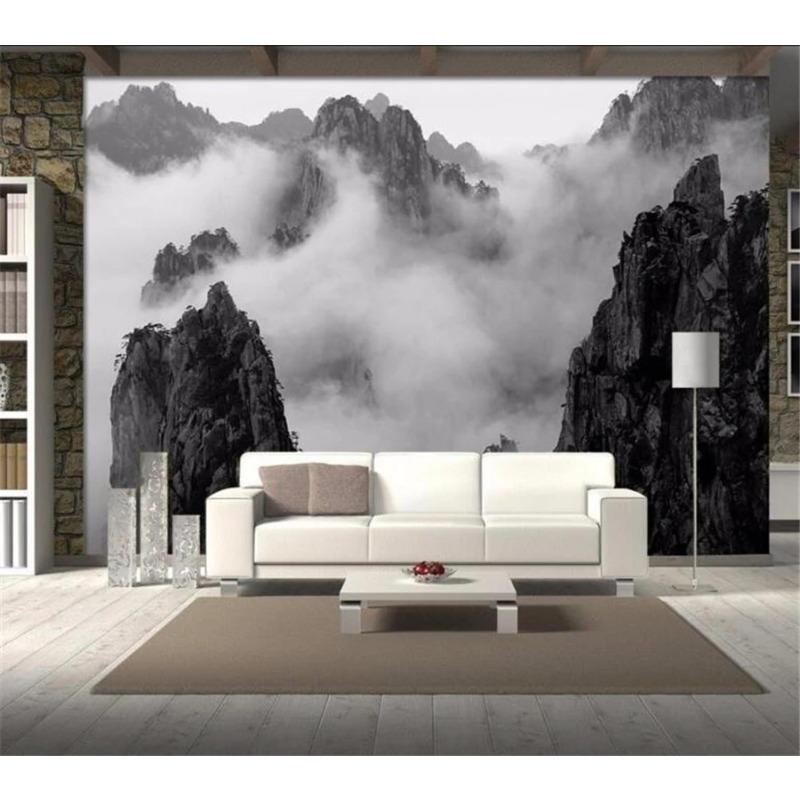 Photo Wallpaper 3d Background Wall Mural Black And White Cloud Mountain Landscape Living Room Bedroom Mural