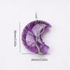 Crescent Pendant Necklace Moon Shape Crystal Necklaces for Women Men Natural Stone Collar Chain Choker Jewelry