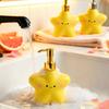 400ML Cartoon Star Soap Dispenser with Plastic Pump, Refillable Liquid Hand Soap Container, Empty Shower Gel Lotion Bottle for Bathroom