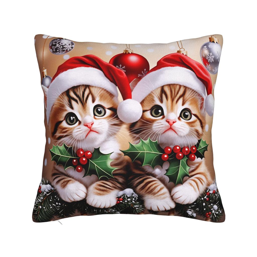 Christmas Kittens (1) Pillow Case  Design Pillow Cover Fashion Pillowcases For Living Room Bed Chair